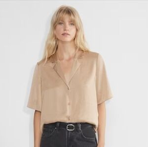 Wilfred Beso Satin Shirt in champange gold color M
